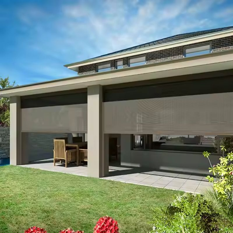 Custom Zip Screen Outdoor/Indoor Waterproof Windproof Sun Shading Manual Motorized Zipper Roller Blinds