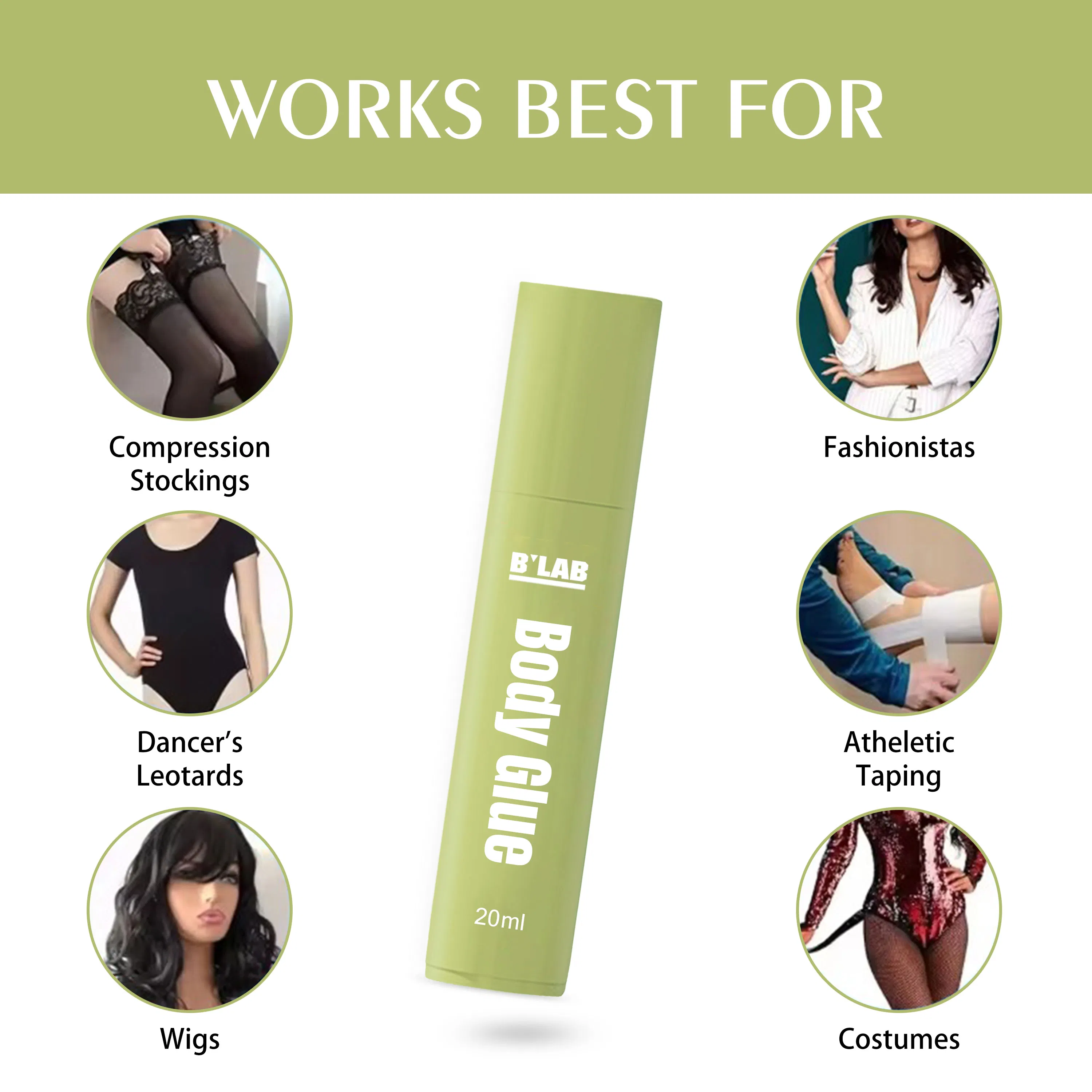 Factory Custom Skin Adhesive Body Gel Cloth Bra Roll on Body Glue