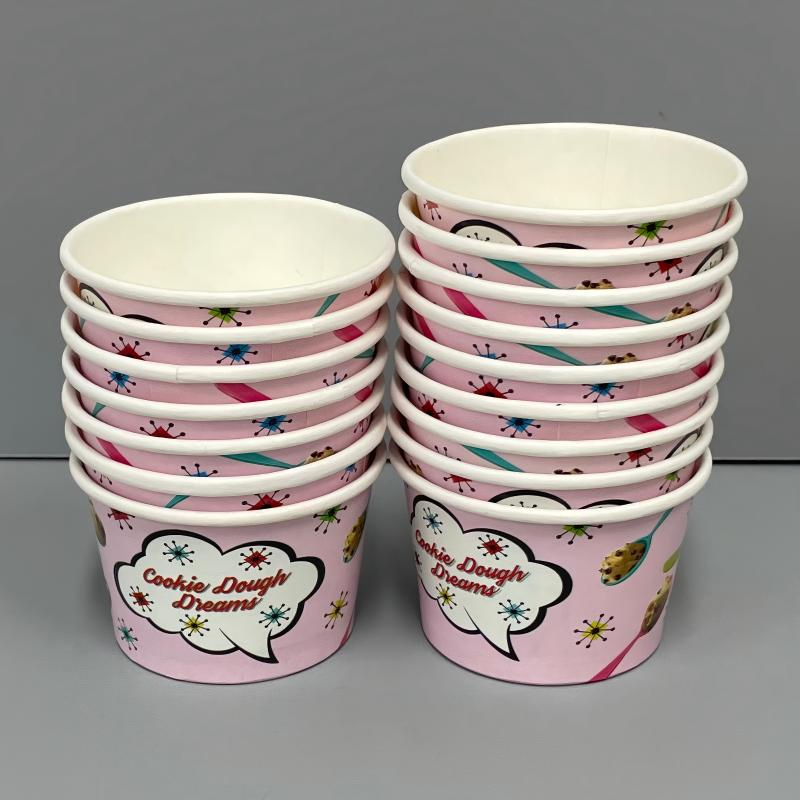 Биоразлагаемые бумажные стаканчики для мороженого с логотипом