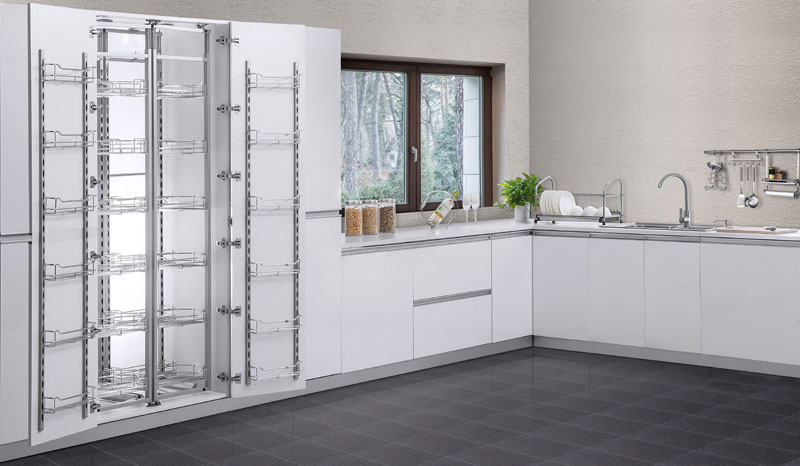 Wire Rack Larder Organizer Kitchen Pantry Unit Food Snacks Drinks Baskets Shelf
