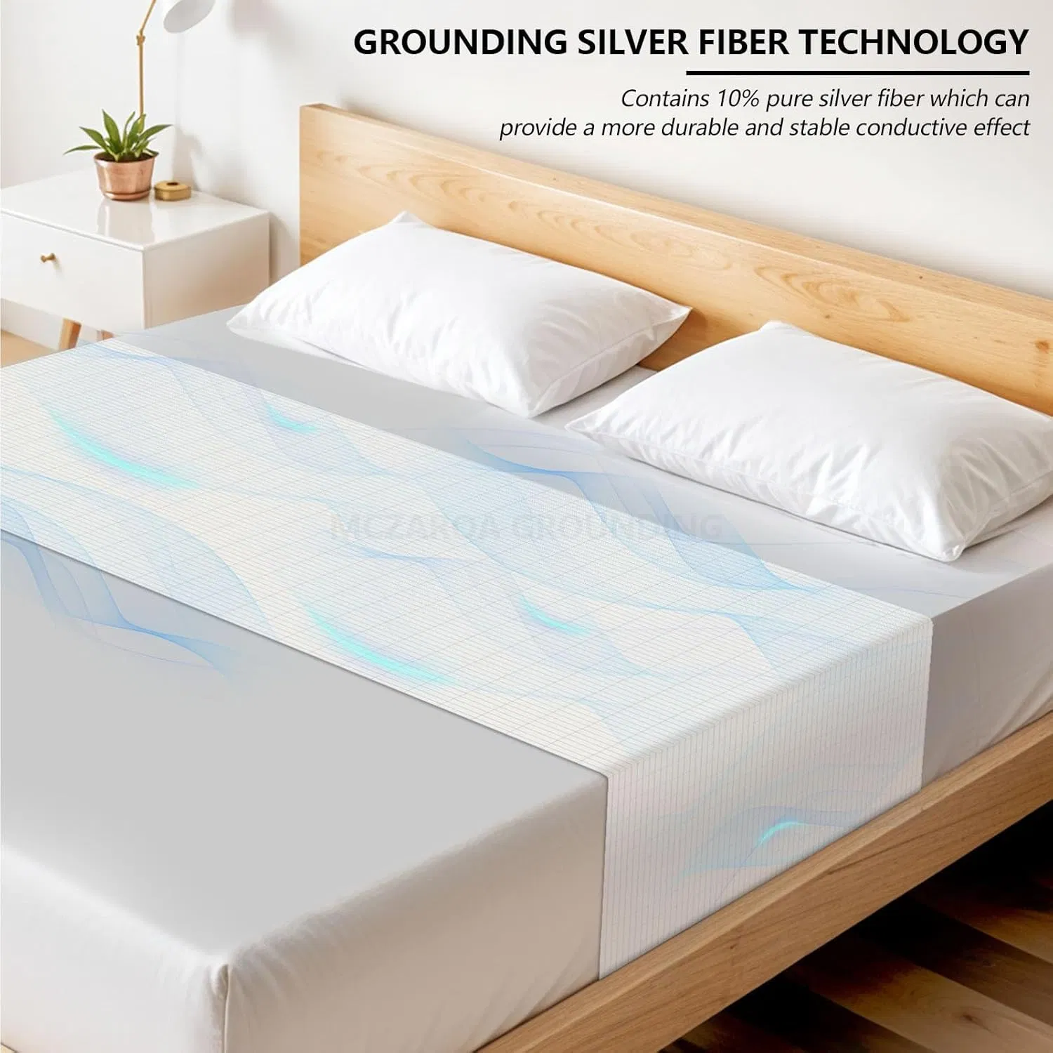Grounding Sheets – Grounding Mat for Bed, 10% Silver Fiber Grounded Fitted Bed Earth Sheets