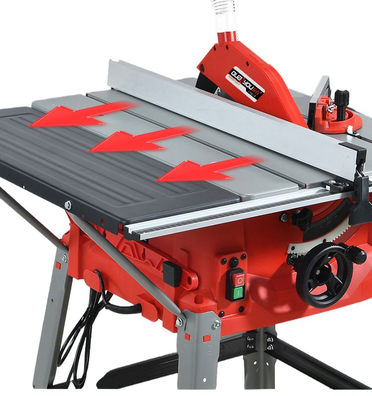 Qy-4250n 254mm Large-Diameter Cutting + 45° Precision Bevel Cutting Ultimate Wood/PVC Pipe Solution 1800W Industrial Multi-Purpose Table Saw