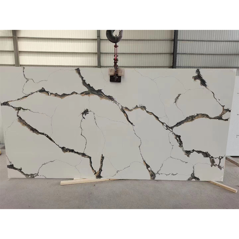 White Quartz Calacatta Range Engineered Stone Big Slabs for Countertop/Worktop/Island Top/Table Top Price