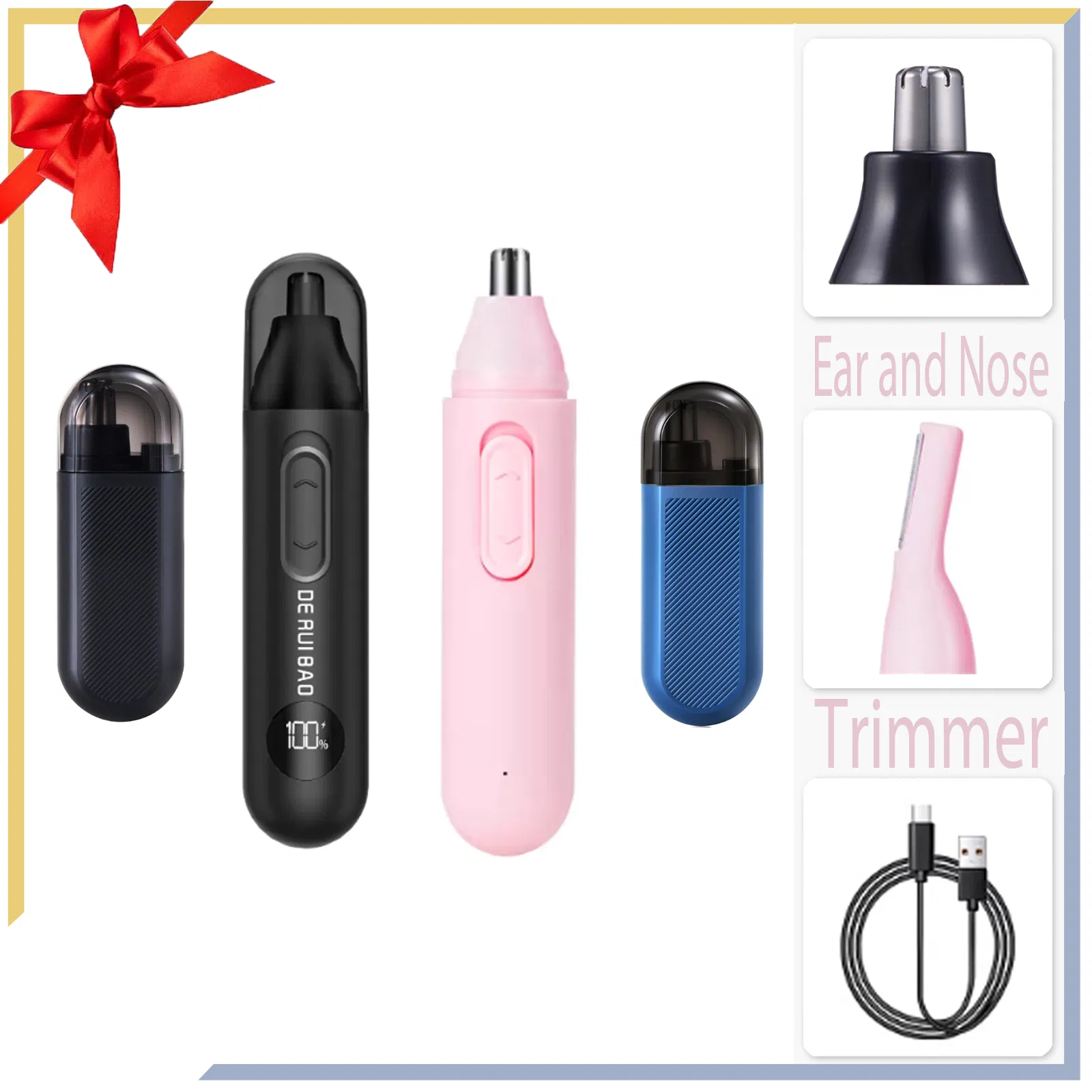 Soft Touch Pink Finish Ladies Nose Hair Trimmer