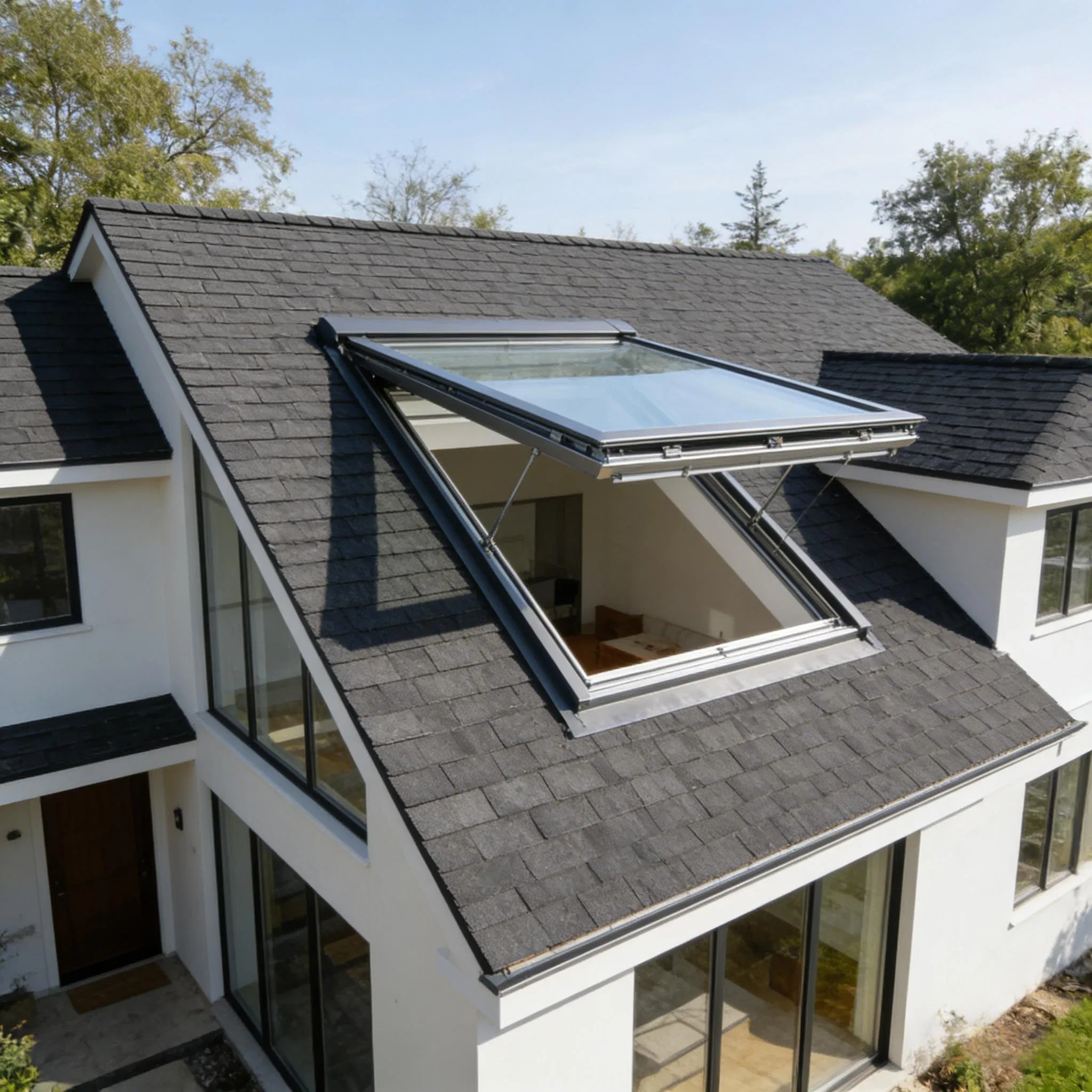 Stylish Skylight 6061-T6 Powder Coating 2 5mm Frame Thickness