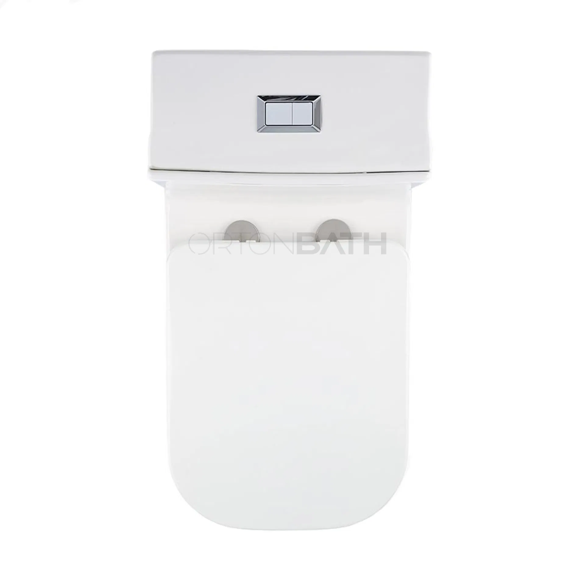 Ortonbath Latin America Square Bowl Seat Siphonic S Trap Standard Height and Soft-Close Seat Cover Floor-Mounted One Piece Wc Toilet