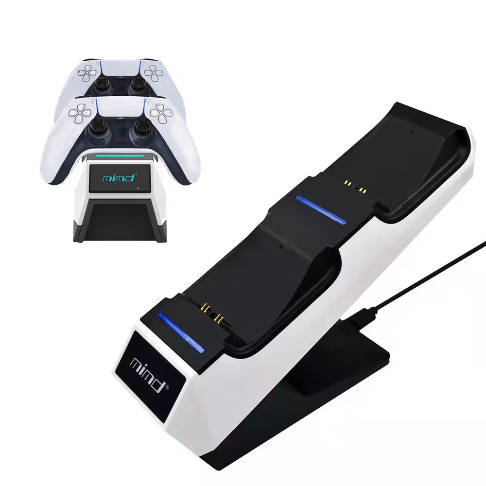High Quality LED Indicator Controller Charging Station Dual USB Charger Stand for PS5 Wireless Gamepad