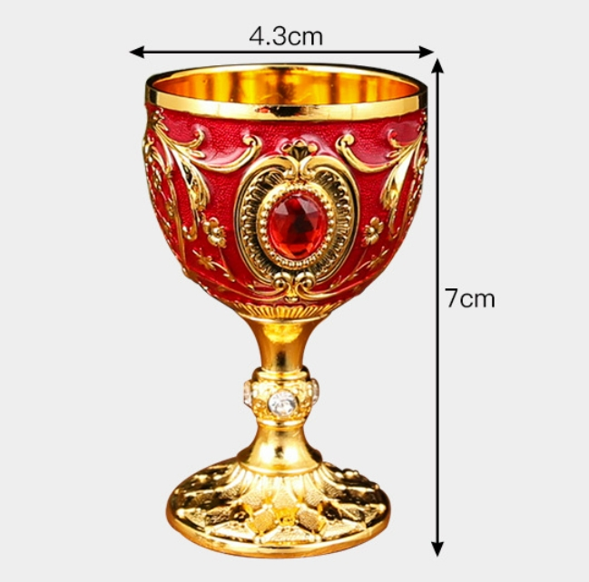 European High-Grade Metal Small Wine Cup 30 Ml White Wine Cup Creative Home Vintage Glass White Wine Glass