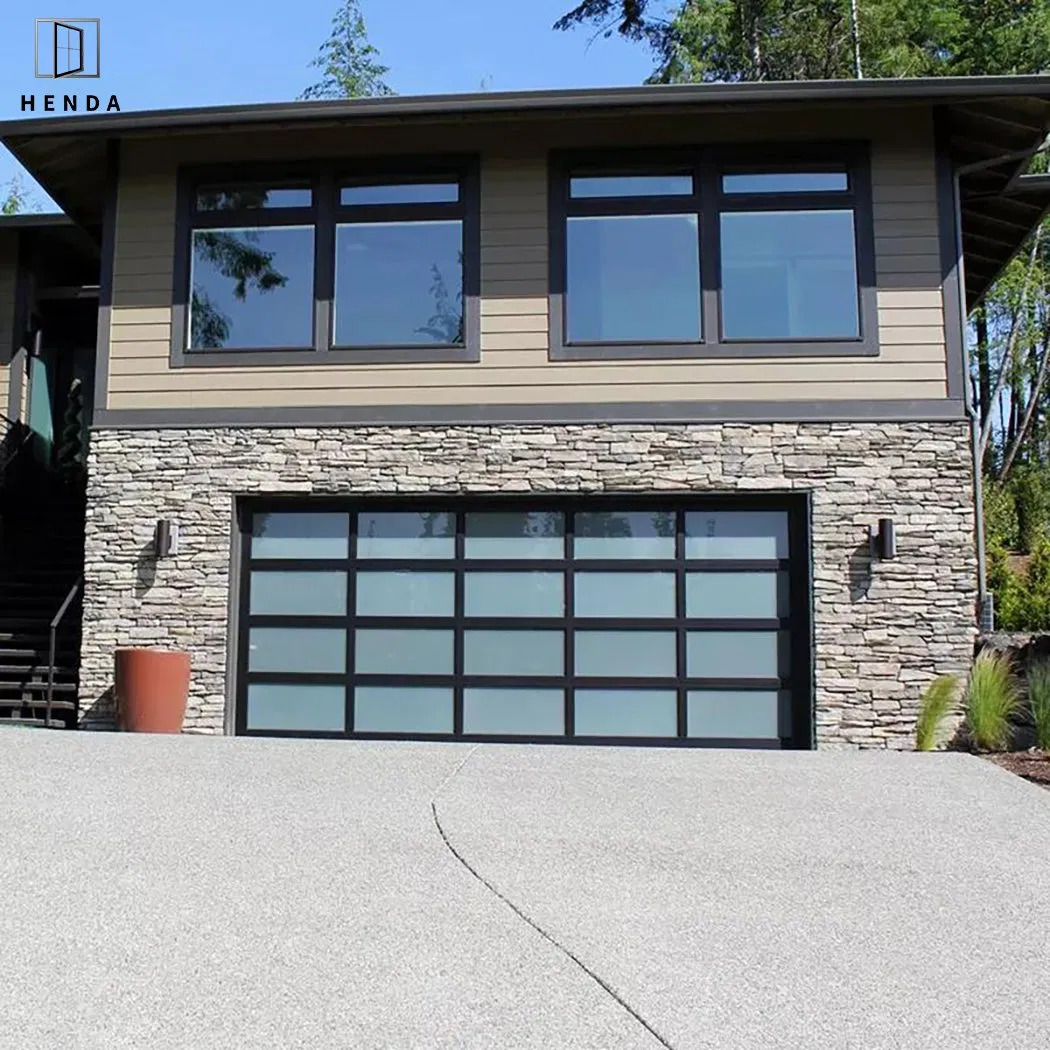 Factory Price Remote Controlled Automatic Sectional Overhead 2022 New Design Garage Door with Windows and Passing Door