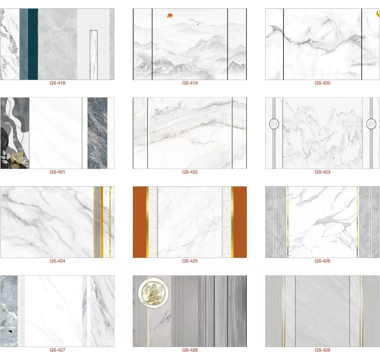 Fiber Cement Marble Grain Interior Wall Decoration Panel with Class a Fire-Resistance