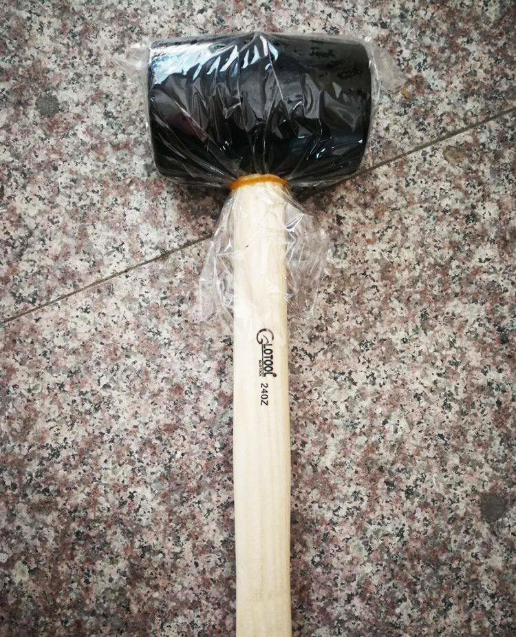 Wood Handle Rubber Mallet by Hans. W, Soft-Face Hammer with Bounce Resistant Head Striking Tools