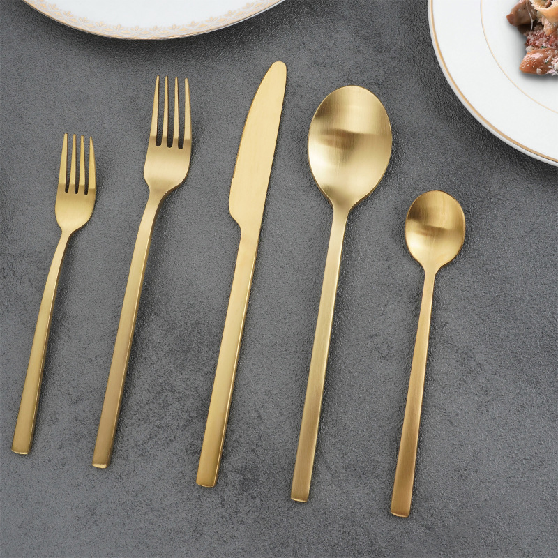24PCS Modern Design Gold Stainless Steel Cutlery for Parties Weddings