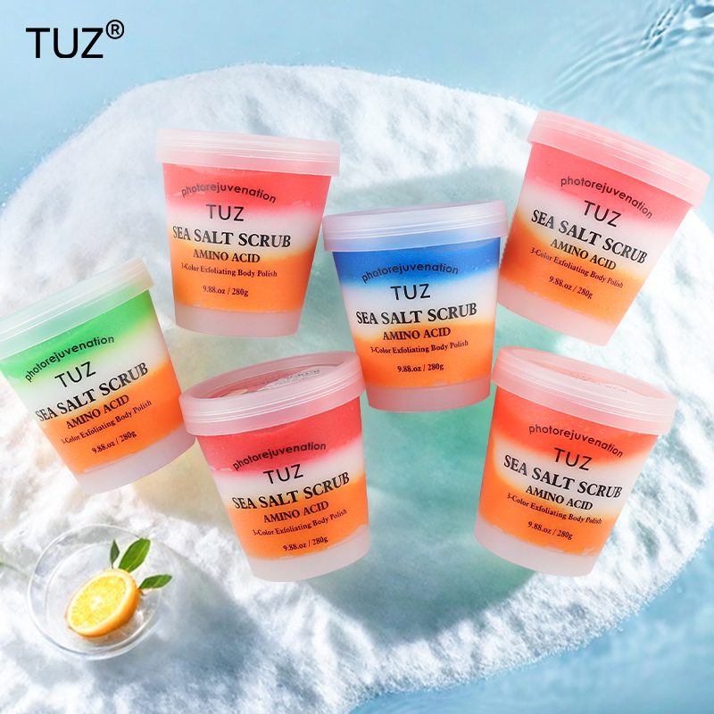 6 Styles 280g Amino Acid 3-Color Sea Salt Scrub