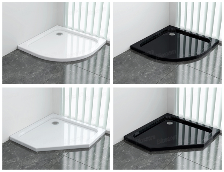 Corner Quadrant White Simple Design Shower Room Tray for Bathroom