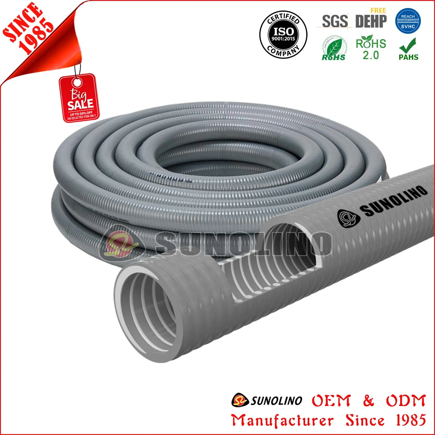 PVC PU NBR Layflat Flexible Suction Garden Water Sunny Hose Supplier