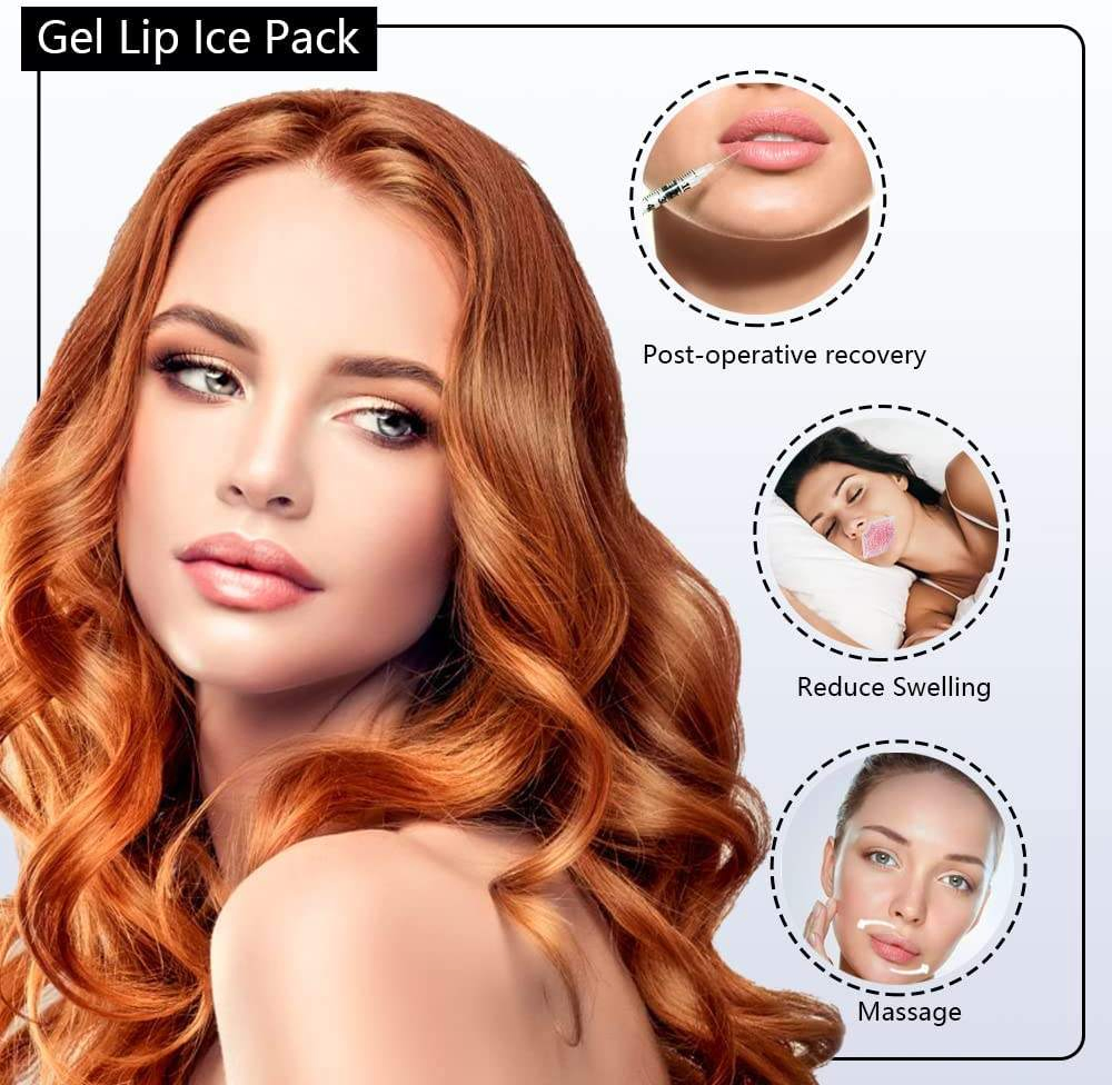 Custom Logo Reusable Personalised Lips Ice Pack, Lip Shape Gel Ice Pack, Gel Ice Pack for Lip Filler After Care