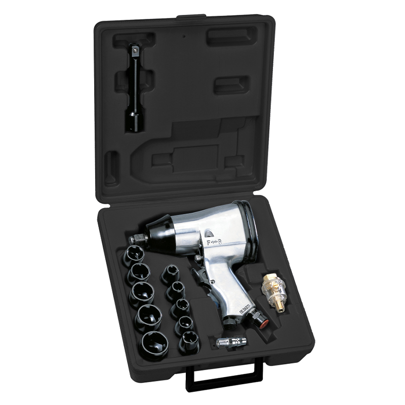 Пневматический гайковерт Fixtec 1/2" 340 Нм, 17 предметов