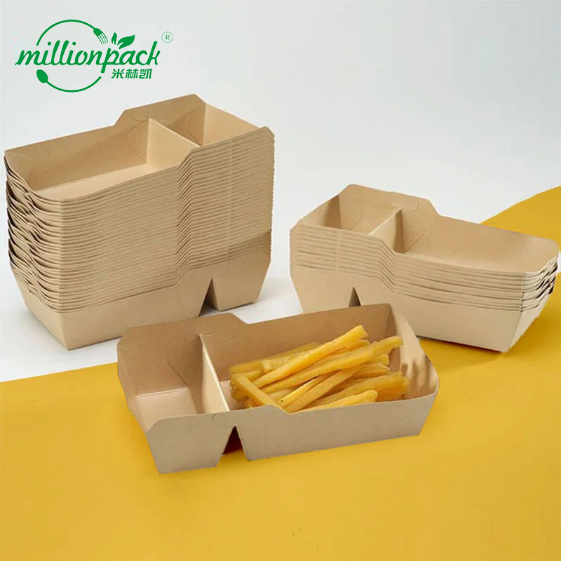Brown Kraft Snack Holder for Fries Burgers Hotdogs Party Shop Catering Supply