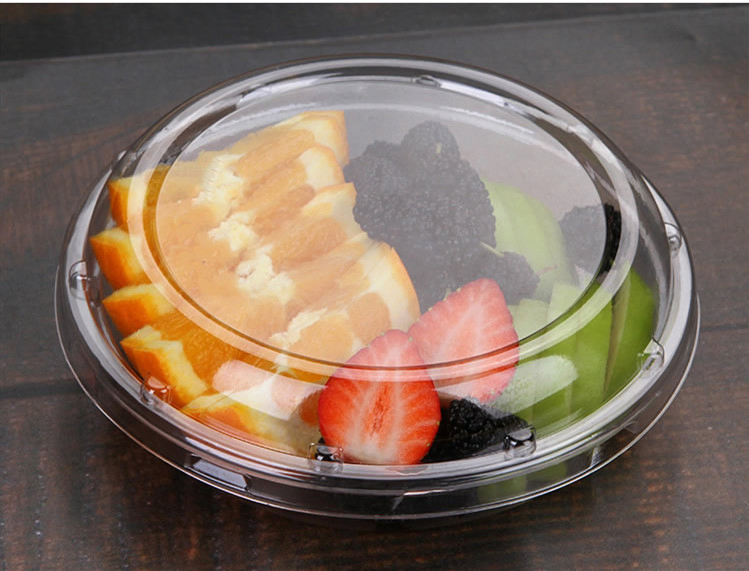 3/4/5-Compartment Plastic Food Fruit Tray with Lid