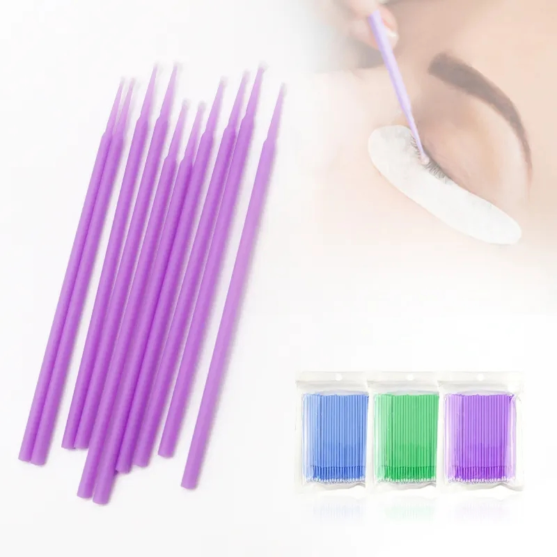 Plastic Disposable Permanent Makeup Eyelash Cleaning Micro Eyelash Cotton Swab
