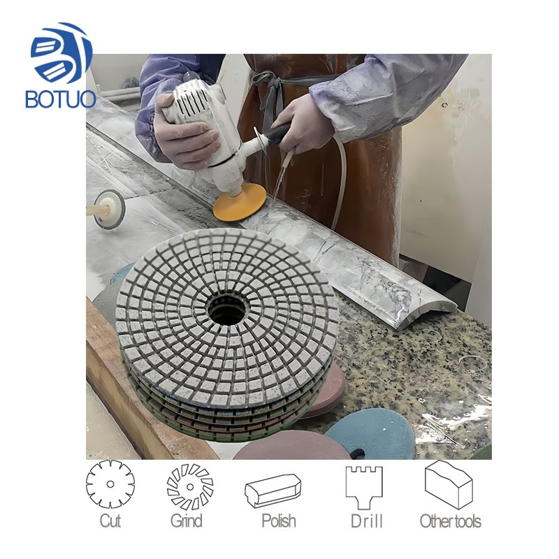 Diamond Dry Polishing Pad 3 Step Buff Wet Grinding Pad Stone Surface Polishing Pads