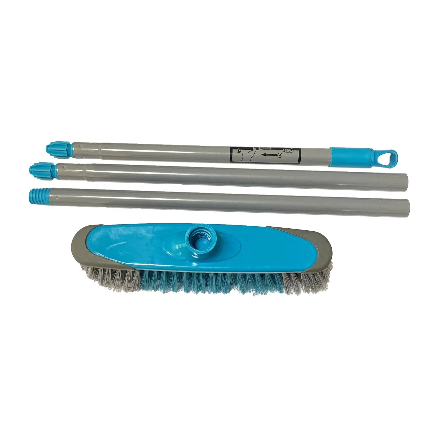 Broom and Dustpan Sets Iron Handle Broom TPR Grip 3 Piece Pole