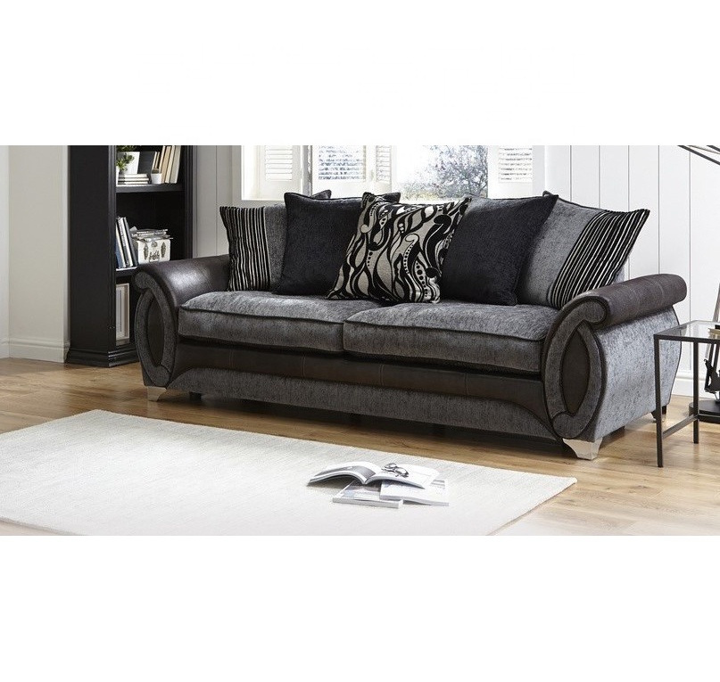 Диван секционный комбинированный ткань кожа американский стиль