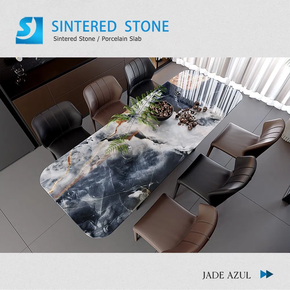 Rectangular Sintered Stone Office Desk High Hardness Scratch Proof 3200X1600mm Foshan Facroru Book Match