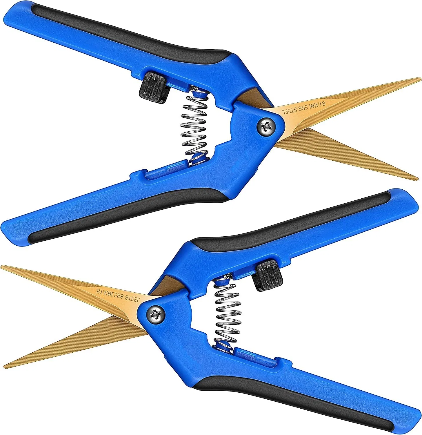 Pruning Shears with Curved Blades Gardening Hand Pruning Scissors Titanium Coated Precision Blades