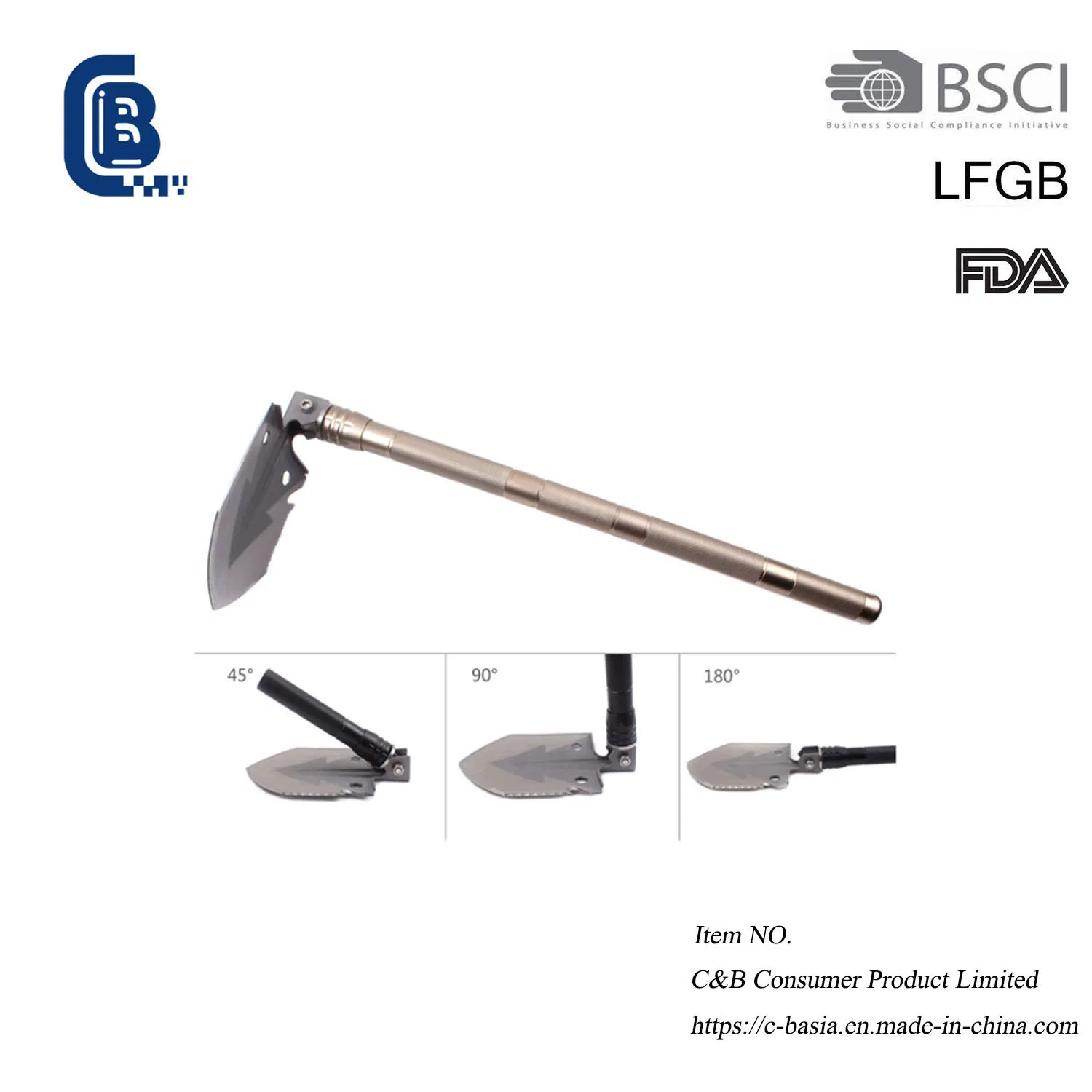 Multifunction Folding Survival Shovel, Backpacking Shovel