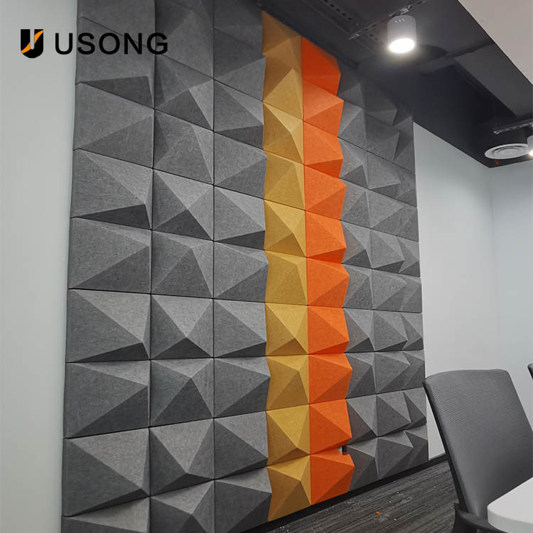 Factory Wholesale Custom Home Theater 3dwall Panel Decorative Pet Felt Sound-Absorbing Panel