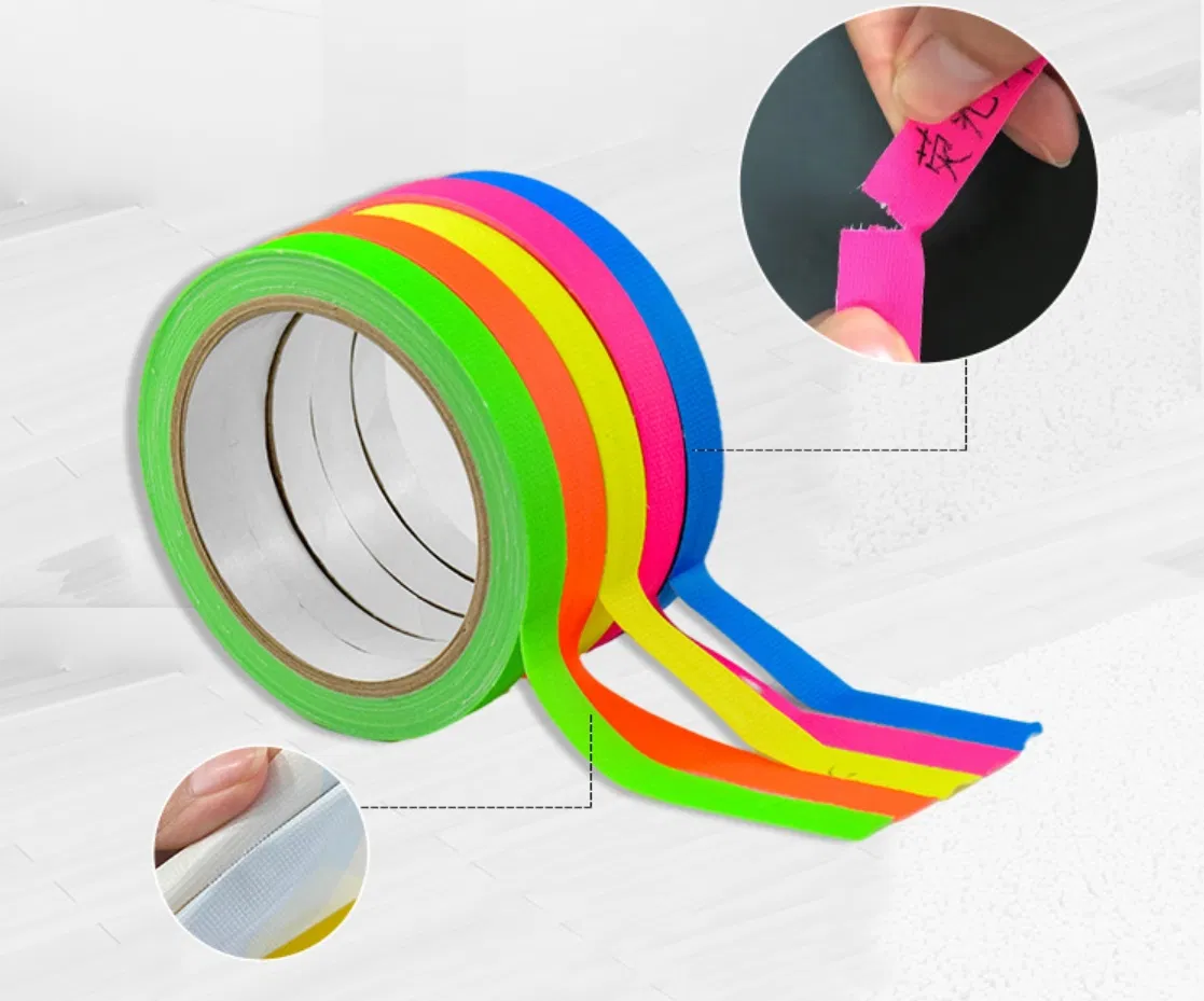 Fluorescent Cloth Duct Tape Waterproof No Resistant UV Neno React Cloth Tape