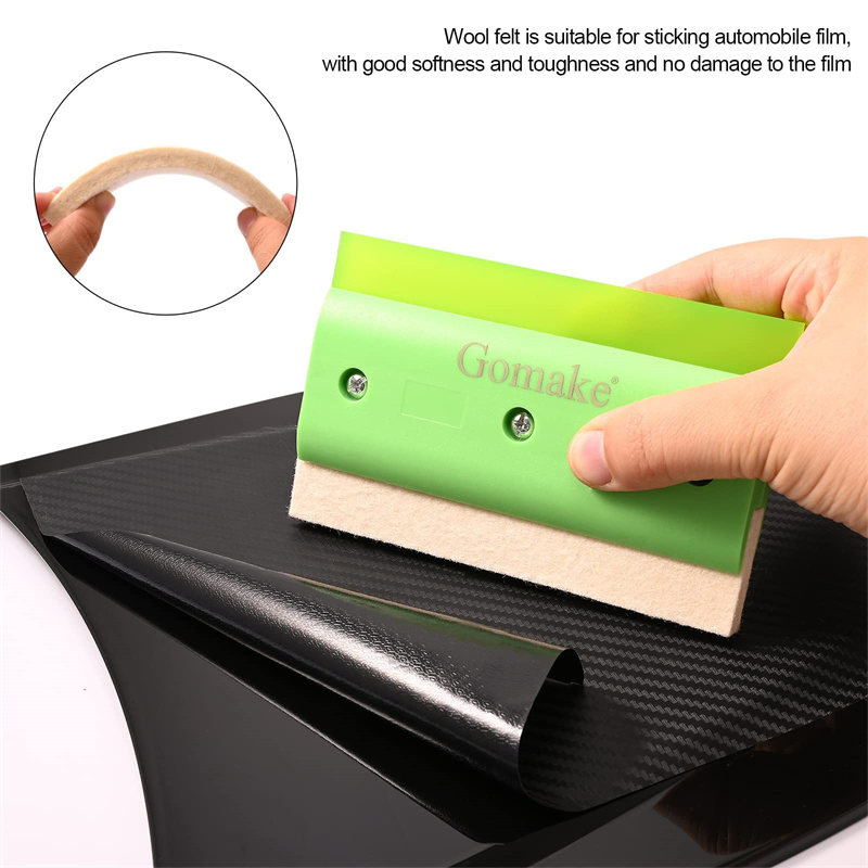 Double Side Wool Squeegee Sticker Scraper Rubber Car Vinyl Wrap Installation Tools Window Tint Tool Wool Felt Squeegee