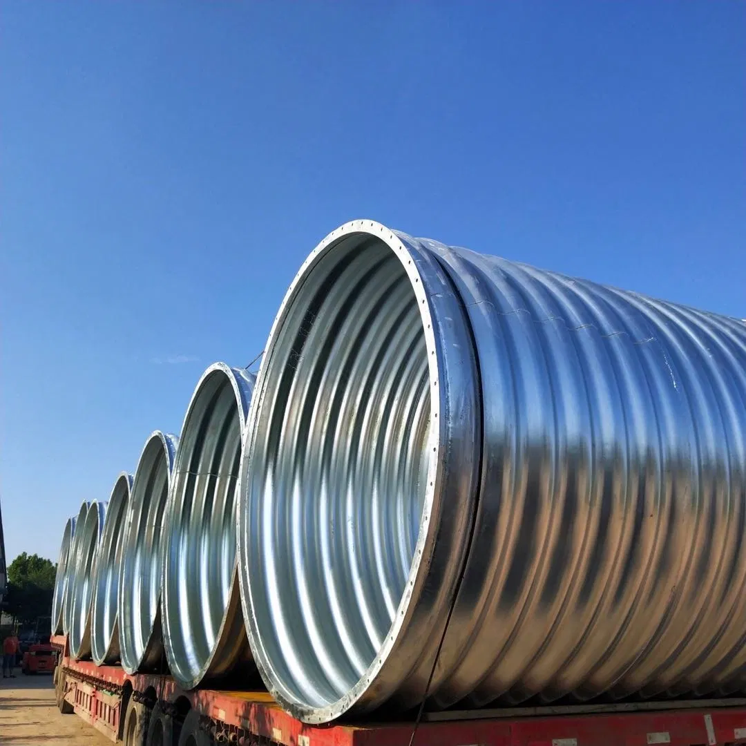 Bridge Assemble Galvanized Metal Tunnel Steel Culvert Pipe 2m Diameter Drainage Culvert Metal Pipe