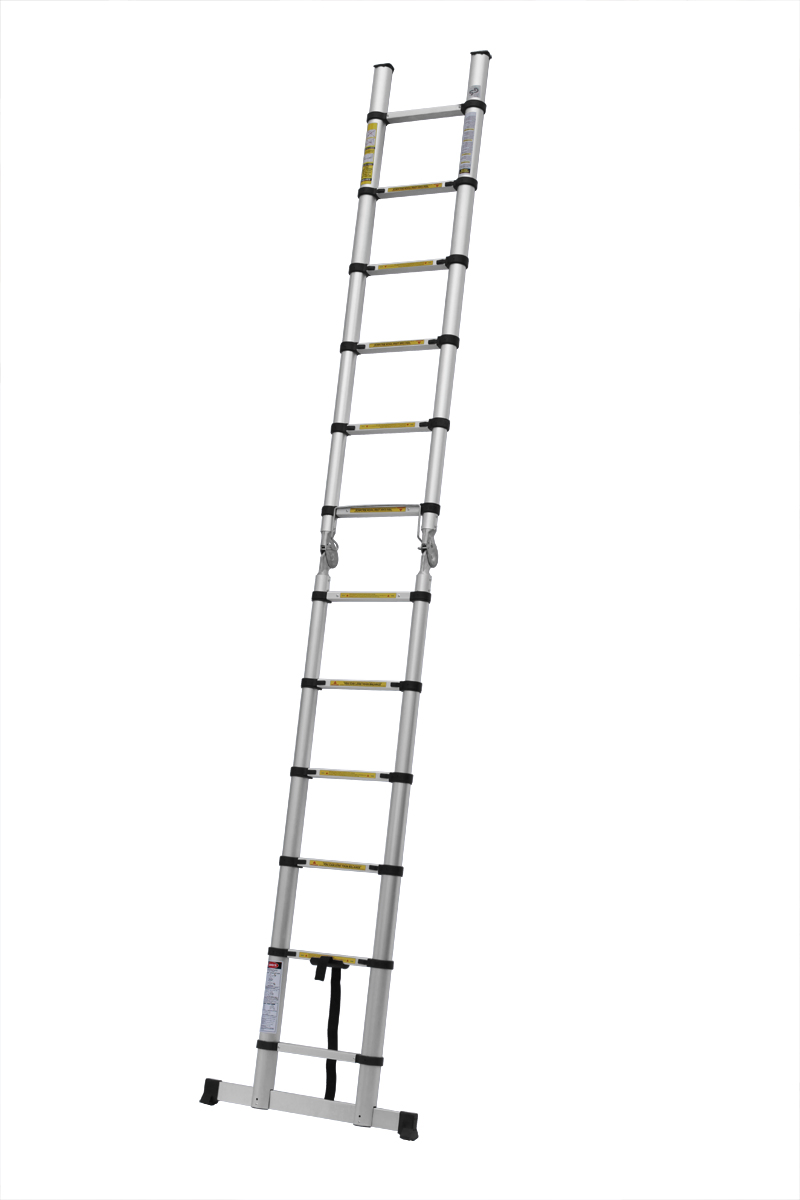 High Quality 12 Step 3.8m Telescopic Ladder with Small Hinge