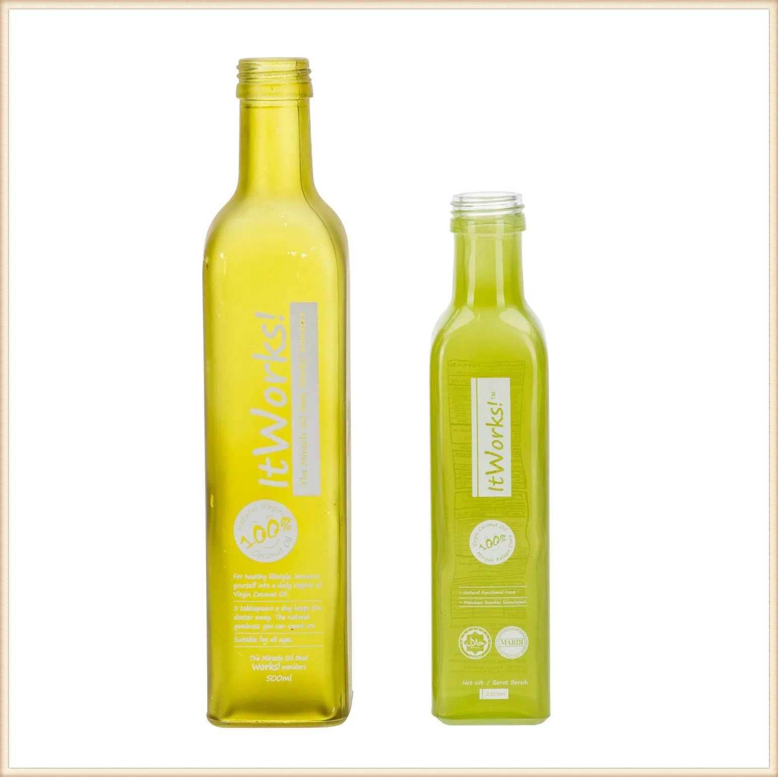 Bulk Supply 500ml Clear Glass Olive Bottle with Durable Thick Wall Construction Material