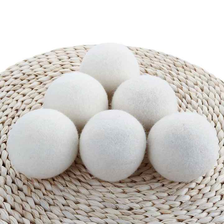 1/2PCS 6cm Laundry Clean Ball Reusable Natural Organic Laundry Fabric Softener Ball Wool Dryer Balls