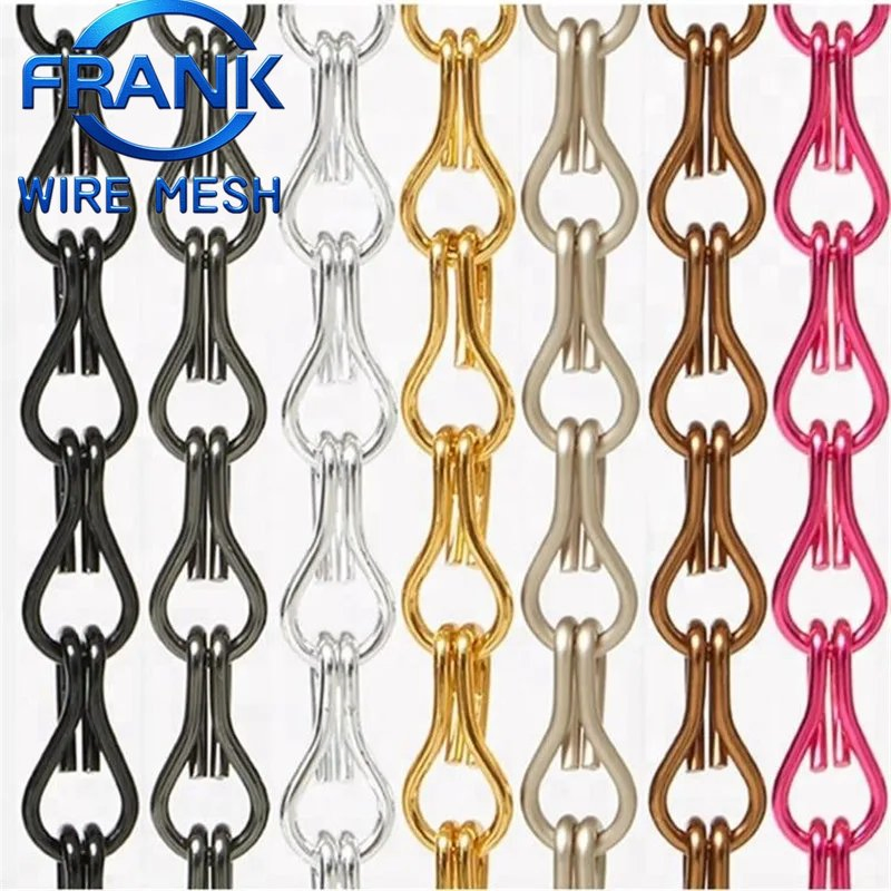 Corrosion-Resistant Powder Coating Aluminum Double Hook Chain Fly Curtain Mesh Used on Ceiling Hanging Decoration