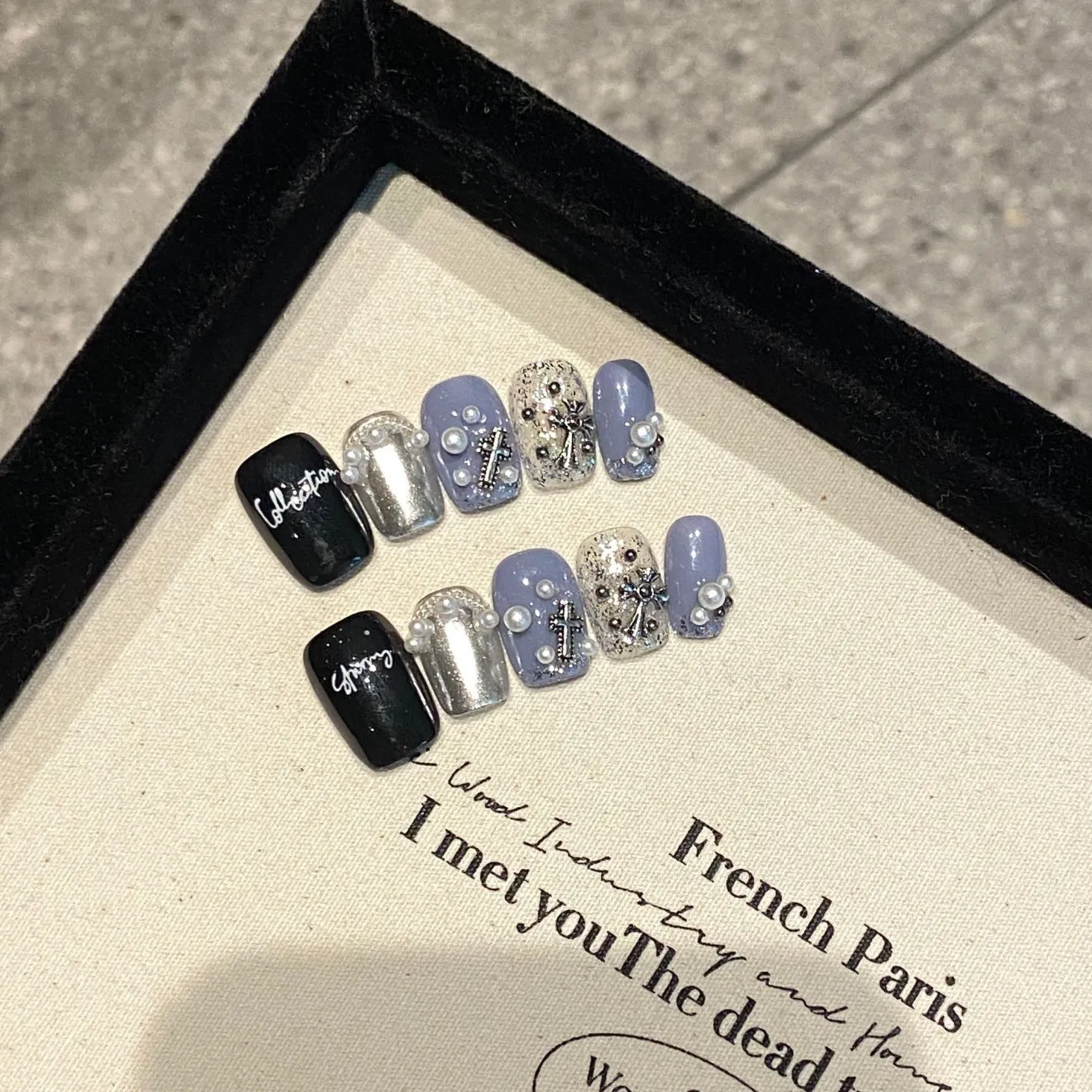 Luxury Acrylic False Nail Tips Short Fake Nail Sticker Manicure Supplies