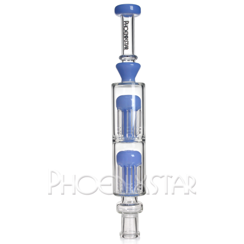 Phoenixstar 10 Inches Nectar Collector Kit Bubbler Titanium Nail Wax Dish Stainless steel Clip Glass Smoking Water Hookah Pipe Accessories with Gift Box