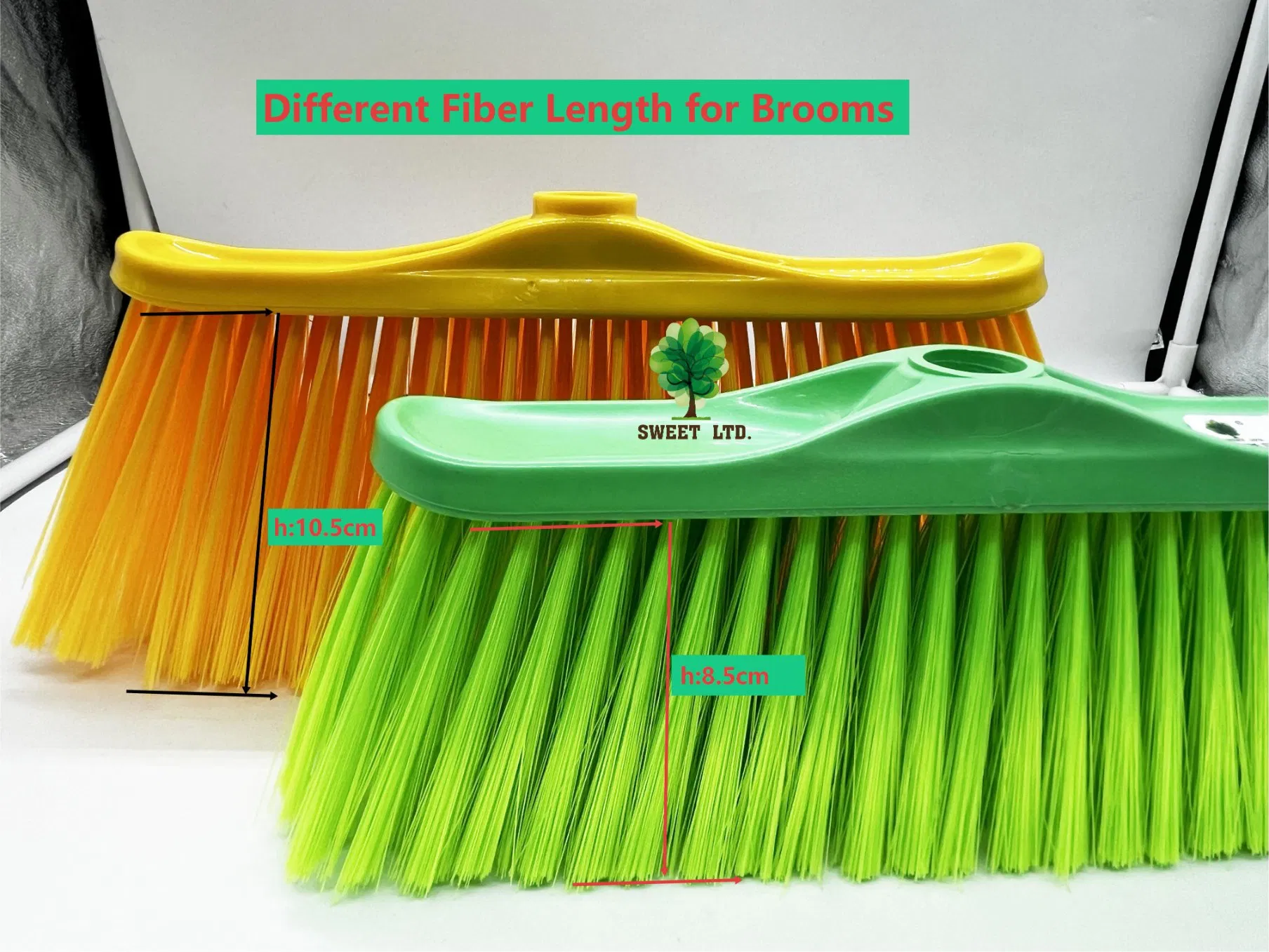 Hot Sales Plastic Broom Escoba with Wooden Broom Handle