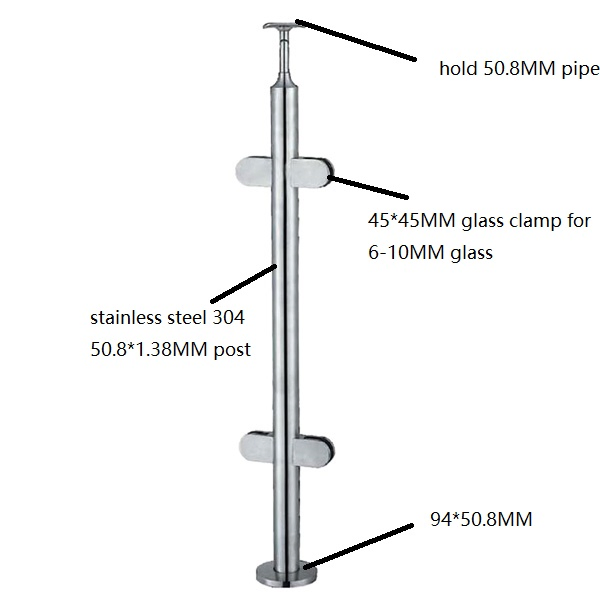 Ablinox Diferent Size Factory Manufacturer Customized Mirror Glass Railing for Airports