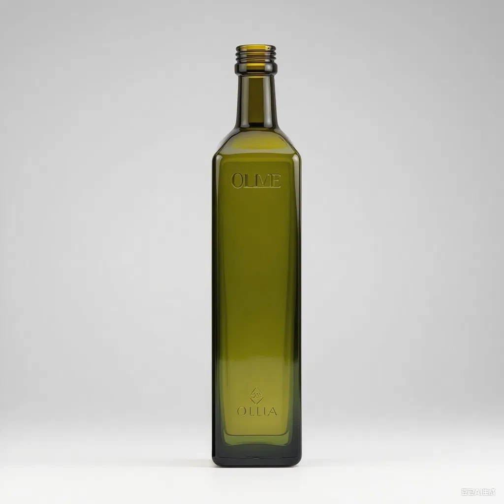 Safe Heat Proof Leak Proof Anti Drip Secure Closure Large Capacity 250ml Green Color Olive Oil Glass Bottle for Cooking Use