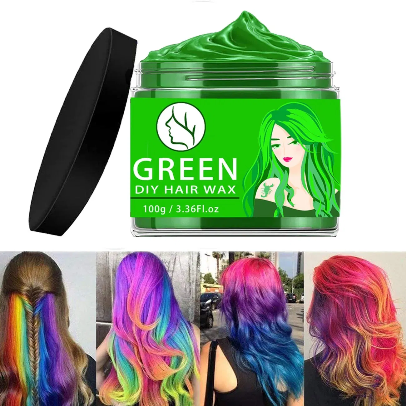 OEM/ODM Hair Wax Clay Natural Hair Coloring Wax Material Disposable Hair Styling Clays Ash for Cosplay, Party