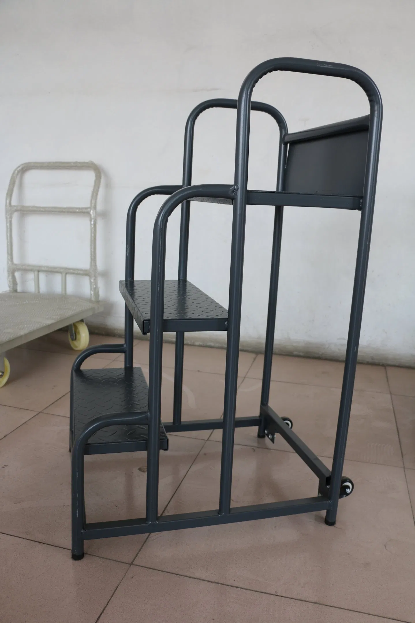Best Selling Movable Supermarket Warehouse Ladder Cart