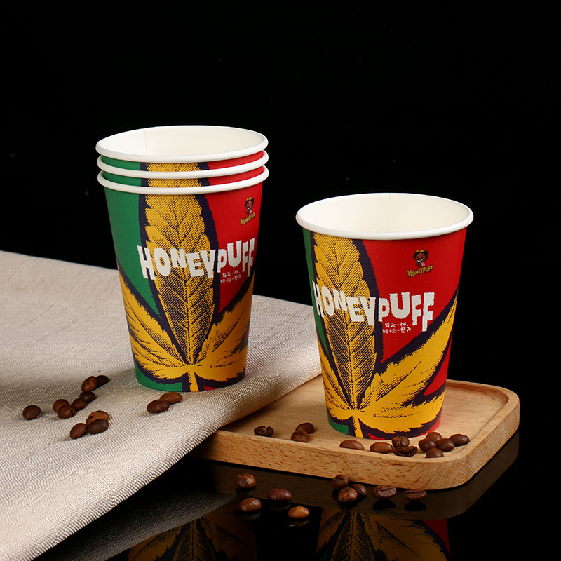 Takeaway Easy to Take Single Wall Coffee Paper Drink Cup with Lid