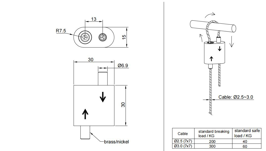 Cable Tensioner Locksmith Rope Lock