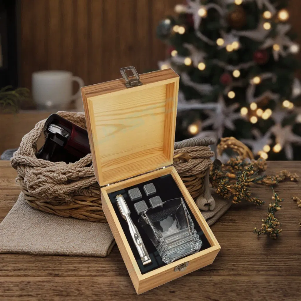 Shunstone High Quality Heavy Base Transparent Lead Free Whiskey Tasting Glasses Set with Granite Whiskey Stones Gift Set