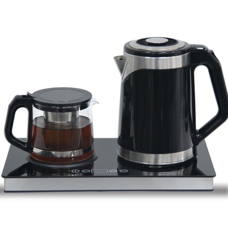 Smart Home Appliances Tea Maker New Design Stainless Steel Samovar with Glass Pot Electric Tea Tray Set
