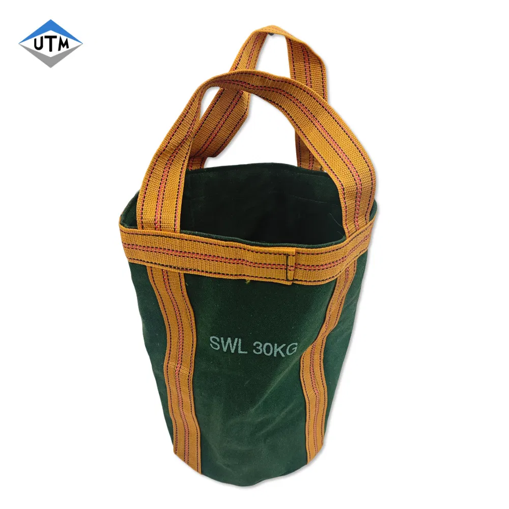 Standard Swl 30kg 50kg Industrial PVC Canvas Lifting Tool Bag Safe Working Load Scaffold Tool Lifting Bag